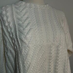 Vintage All Week Long Cable Knit Cotton Sweater – Size L (Heavyweight)